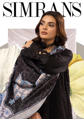 SIMRANS ‘AAFREEN’ | EMBROIDERED DHANAK CHIKANKARI READYMADE | SM701(BLACK)