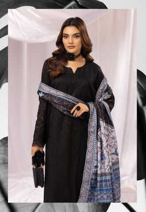 SIMRANS ‘AAFREEN’ | EMBROIDERED DHANAK CHIKANKARI READYMADE | SM701(BLACK)