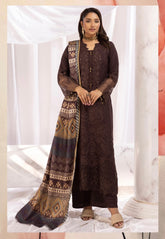 SIMRANS ‘AAFREEN’ | EMBROIDERED DHANAK CHIKANKARI READYMADE | SM701 (BROWN)