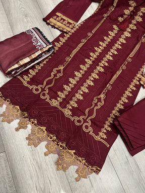 AROOSH INSPIRED | EMBROIDERED 3PC DHANAK READYMADE | MBD7876