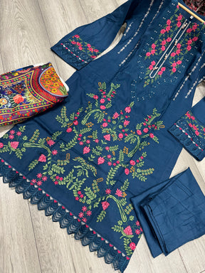 AROOSH INSPIRED | EMBROIDERED 3PC DHANAK READYMADE | MBD7879