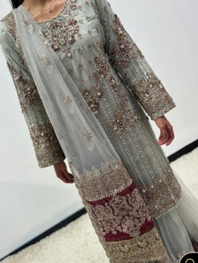 SIMRANS IMROZIA INSPIRED | EMBROIDERED NET READYMADE | JS159