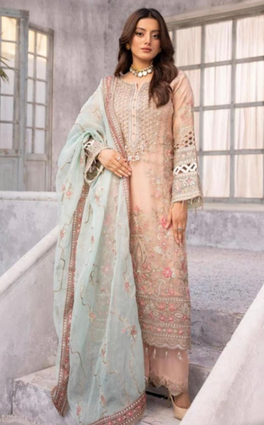 SIMRANS IMROZIA INSPIRED | EMBROIDERED NET READYMADE | JS171