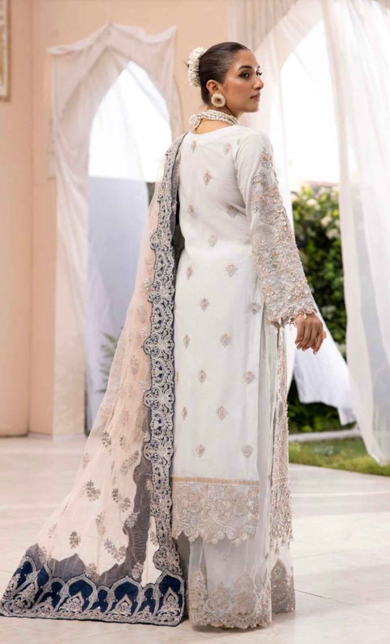 Simrans chiffon Imrozia 3 piece luxury embroidered net suit 703