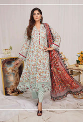 Munira Digital Print Linen ready made Outfit with Barosia Dupatta MSL7