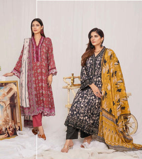 Munira Digital Print Linen readymade Outfit with Barosia Dupatta MSL5