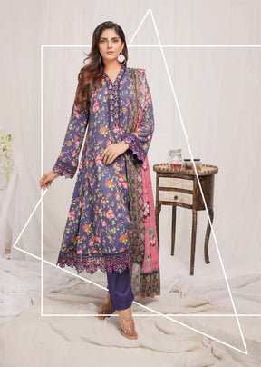 Munira Digital Print Linen readymade Outfit with Barosia Dupatta MSL4