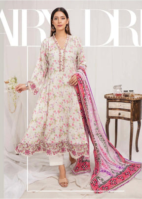 Munira Digital Print Linen readymade Outfit with Barosia Dupatta MSL3