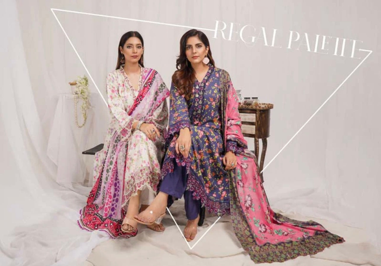 Munira Digital Print Linen readymade Outfit with Barosia Dupatta MSL3