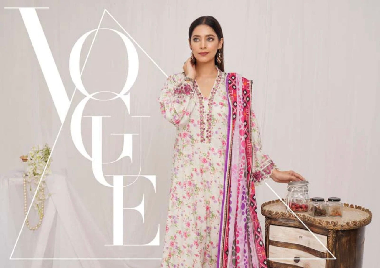 Munira Digital Print Linen readymade Outfit with Barosia Dupatta MSL3