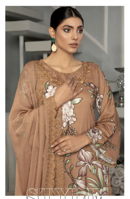 SIMRANS ‘BAHAAR’ | EMBROIDERED LINEN 3PC READYMADE | SBL301