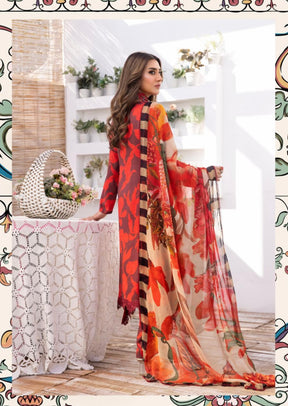 SIMRANS ‘M PRINTS’ | EMBROIDERED LINEN 3PC READYMADE | SMP307