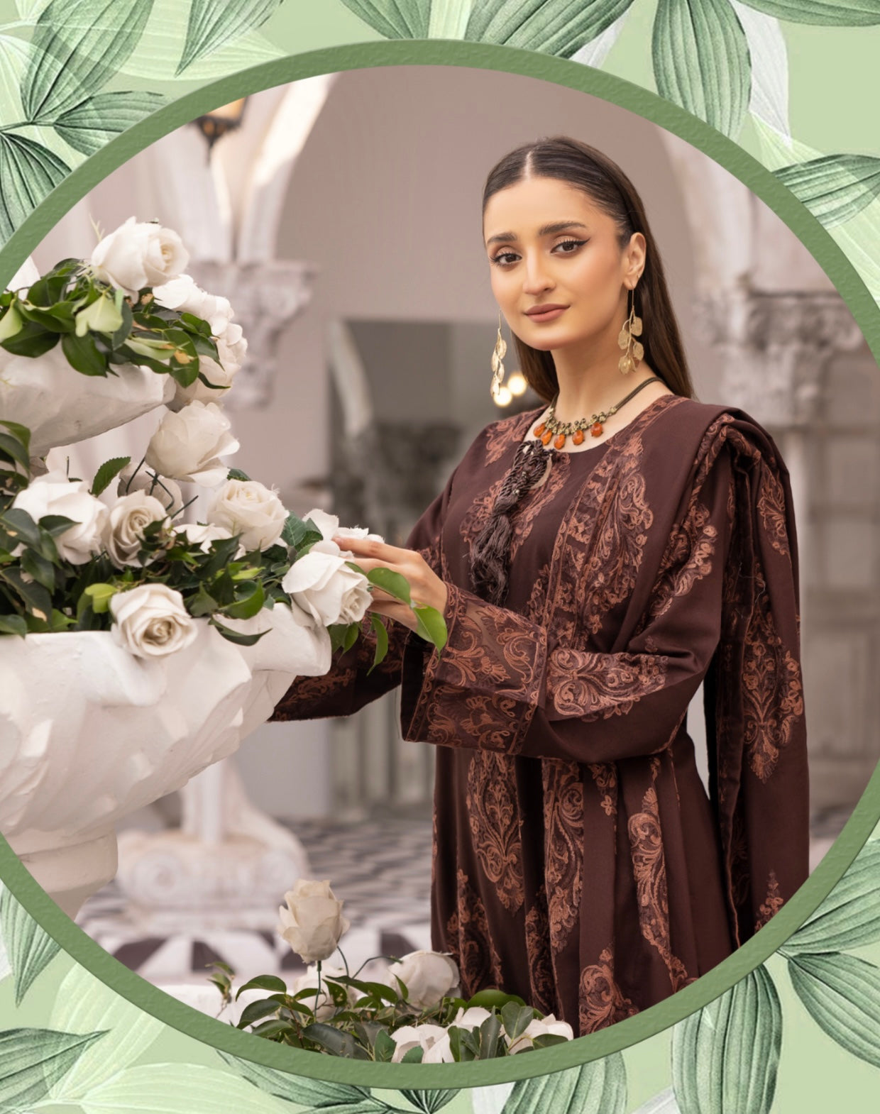 SIMRANS SIGNATURE EMBROIDERED DHANAK SUITS 3PC READYMADE SDR471