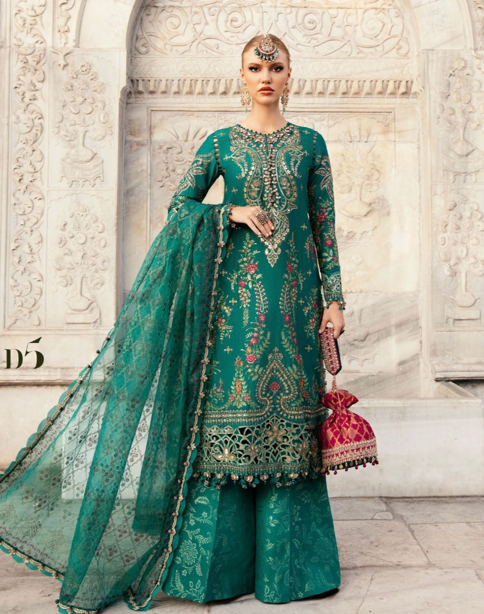 MARIA B sateen 3 Piece Embroidered Cotton Satiny Suit | CSS-805