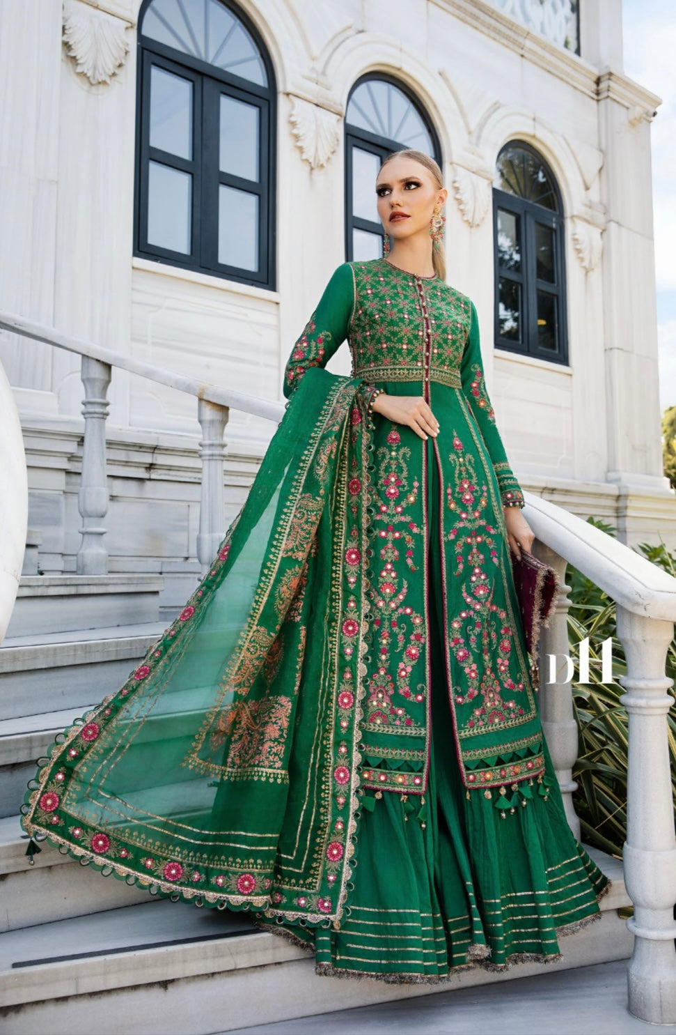 MARIA B sateen 3 Piece Embroidered Cotton Satiny Suit | CSS-811