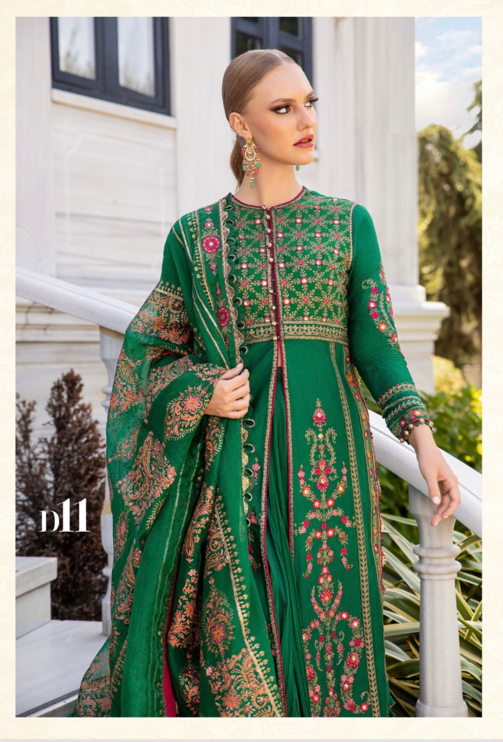 MARIA B sateen 3 Piece Embroidered Cotton Satiny Suit | CSS-811