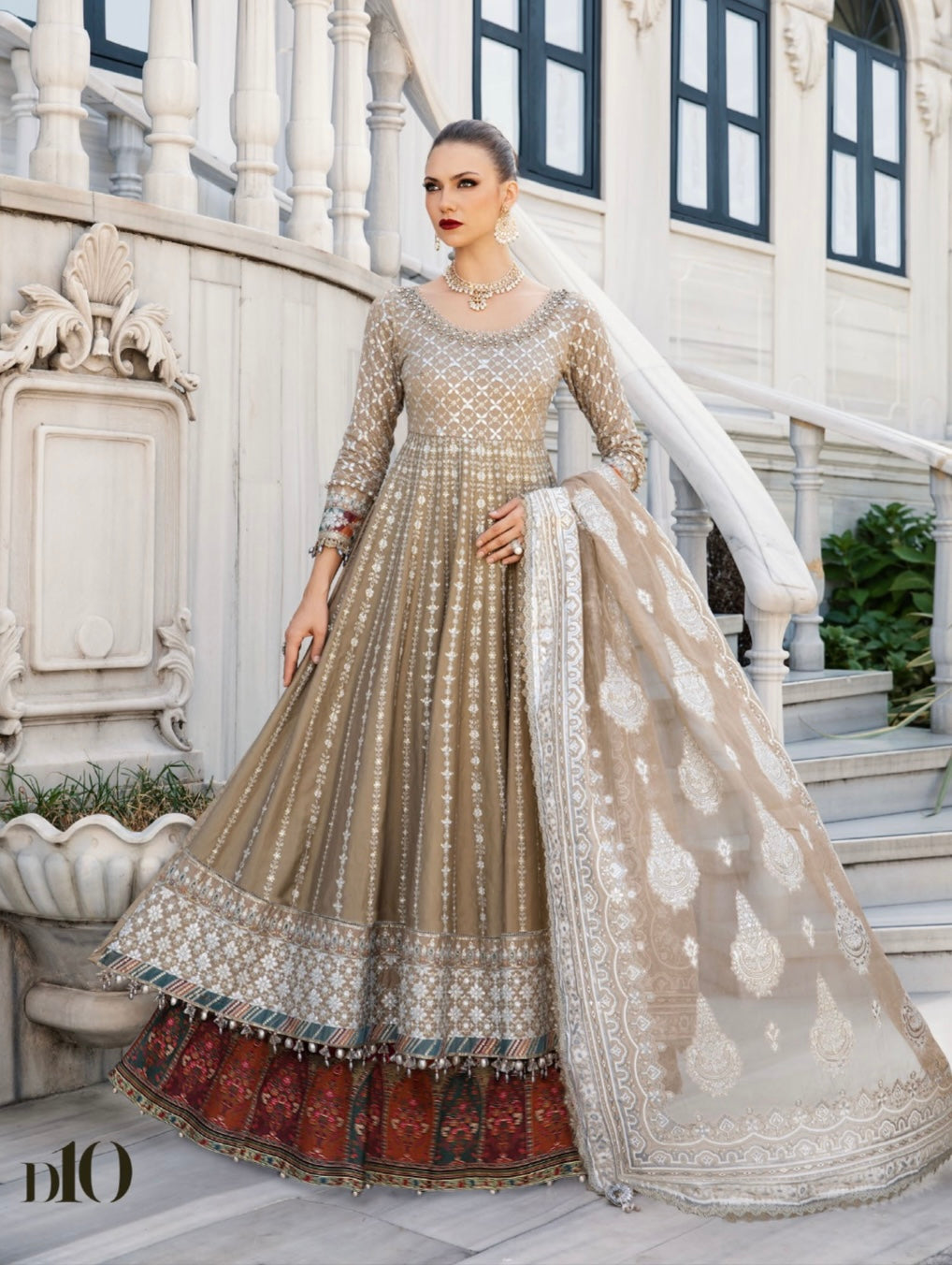 MARIA B sateen 3 Piece Embroidered Cotton Satiny Suit | CSS-810