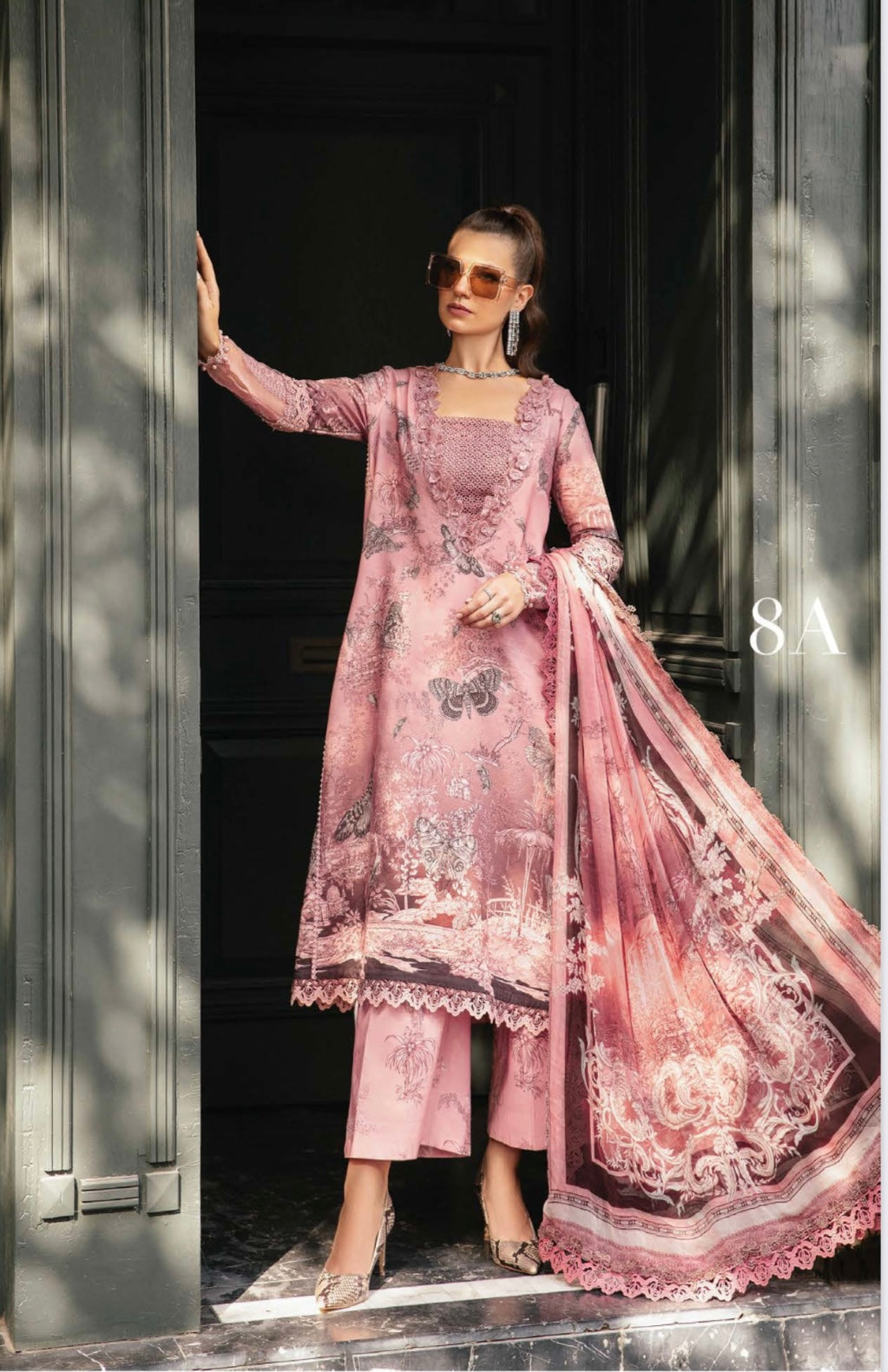 MARIA B Original 3 Piece Unstitched Printed Cambric Suit | MPT-2308-A