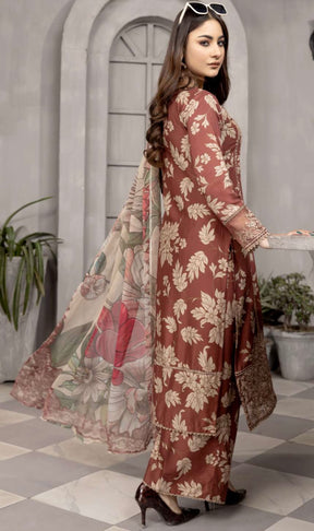 SIMRANS ‘NISA’ | EMBROIDERED LINEN 3PC READYMADE | SM392