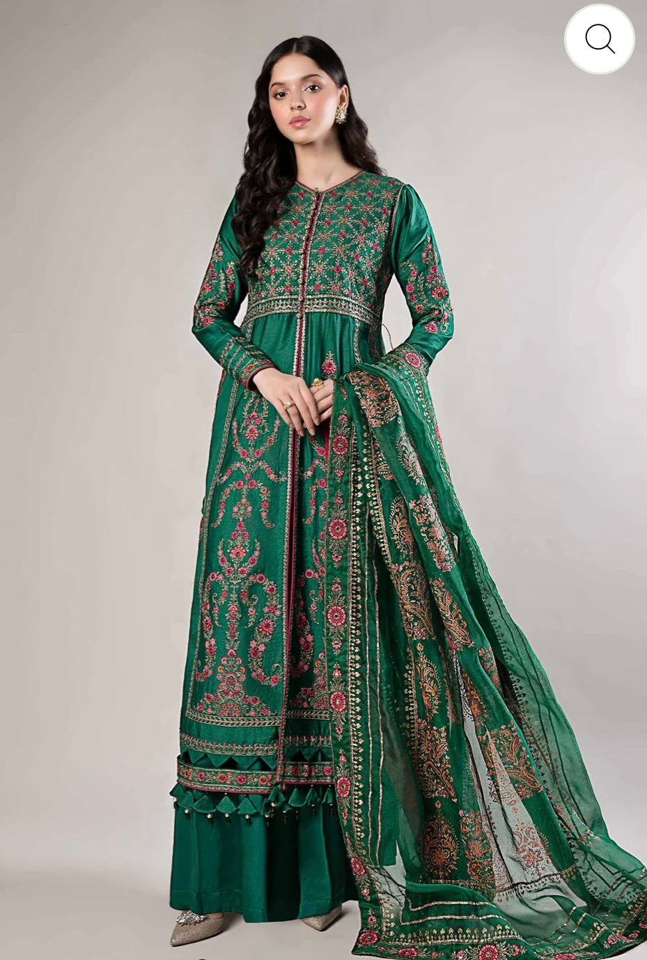 MARIA B sateen 3 Piece Embroidered Cotton Satiny Suit | CSS-811