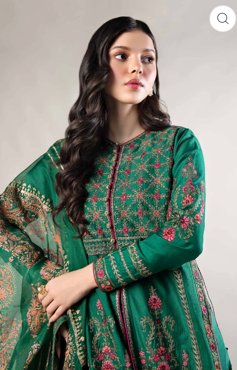 MARIA B sateen 3 Piece Embroidered Cotton Satiny Suit | CSS-811