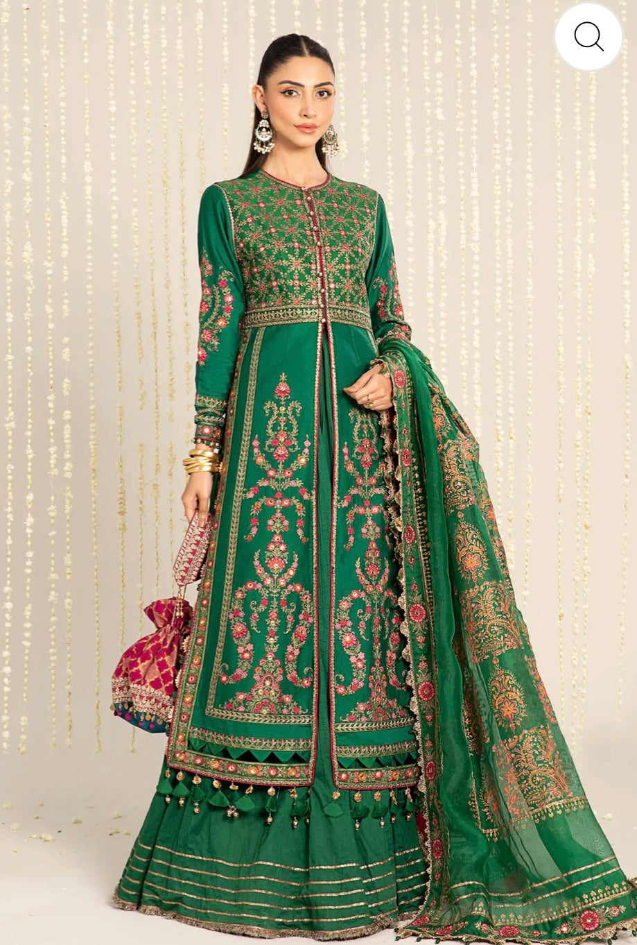 MARIA B sateen 3 Piece Embroidered Cotton Satiny Suit | CSS-811