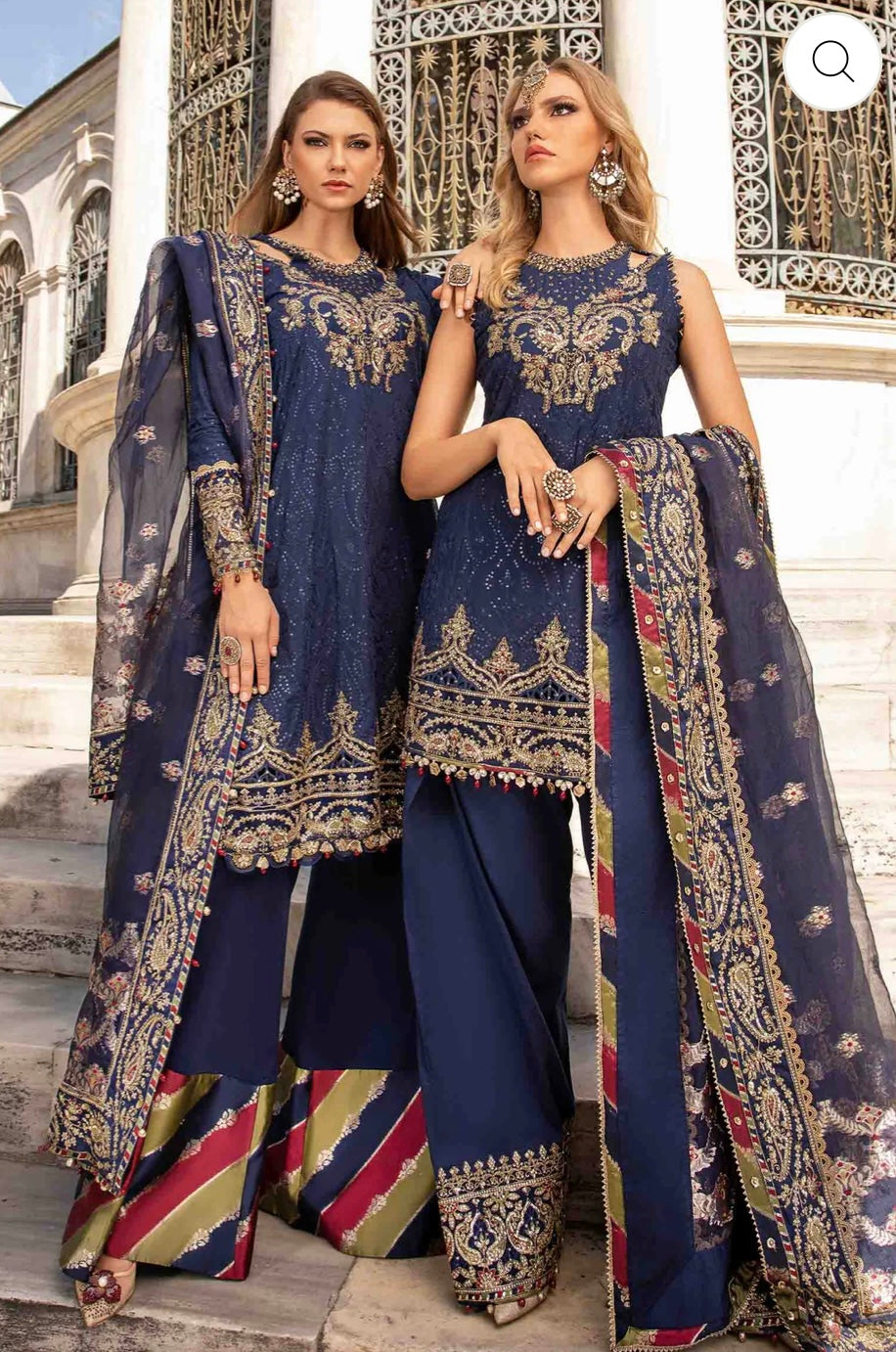 MARIA B sateen 3 Piece Embroidered Cotton Satiny Suit | CSS-804