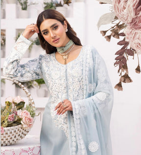 SIMRANS ‘YUMNA Z PRET’ | EMBROIDERED LINEN 3PC READYMADE | SM395
