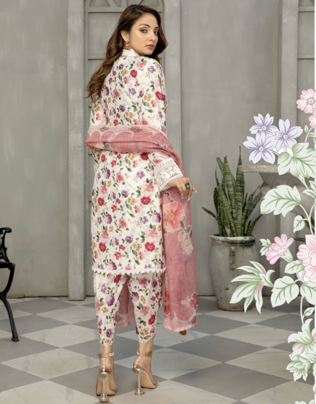 SEHAR BY SIMRANS | EMBROIDERED VISCOSE 3PC READYMADE | SV0136