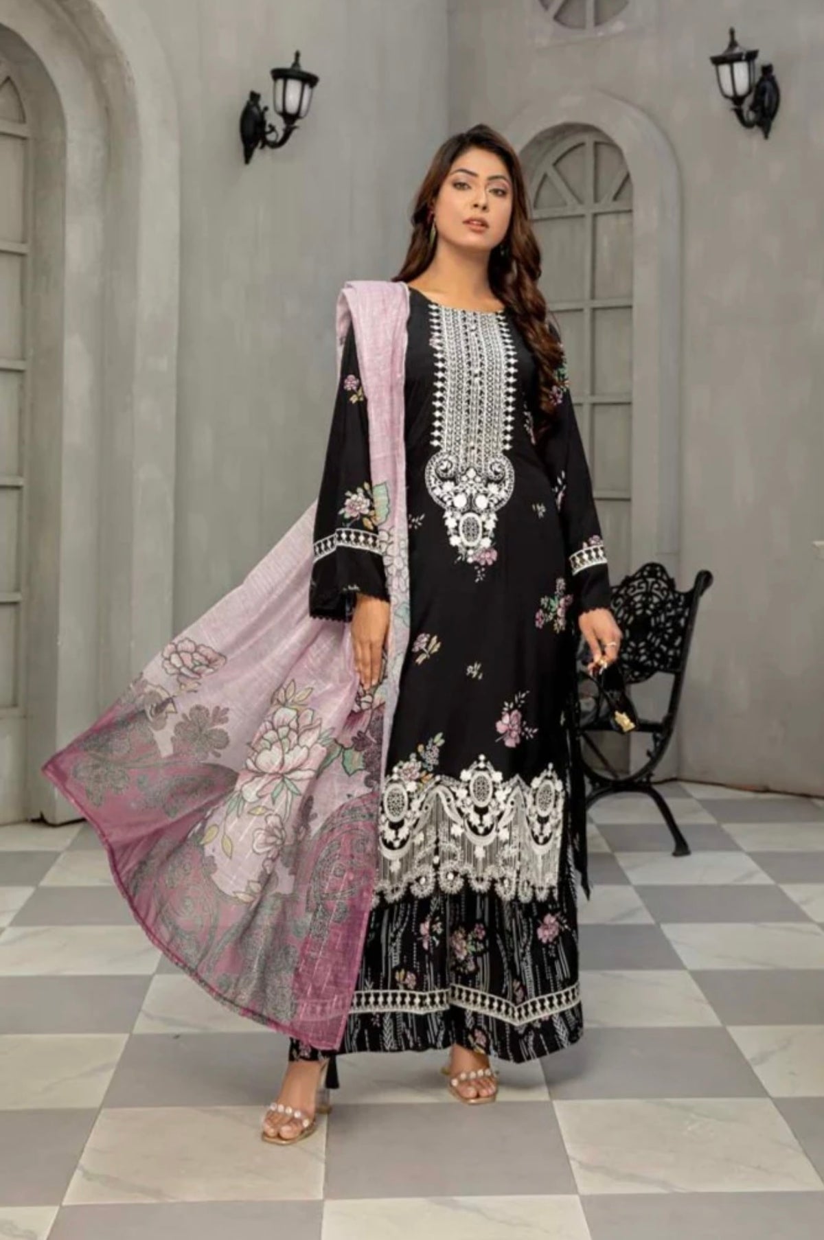 SEHAR BY SIMRANS | EMBROIDERED VISCOSE 3PC READYMADE | SV0132