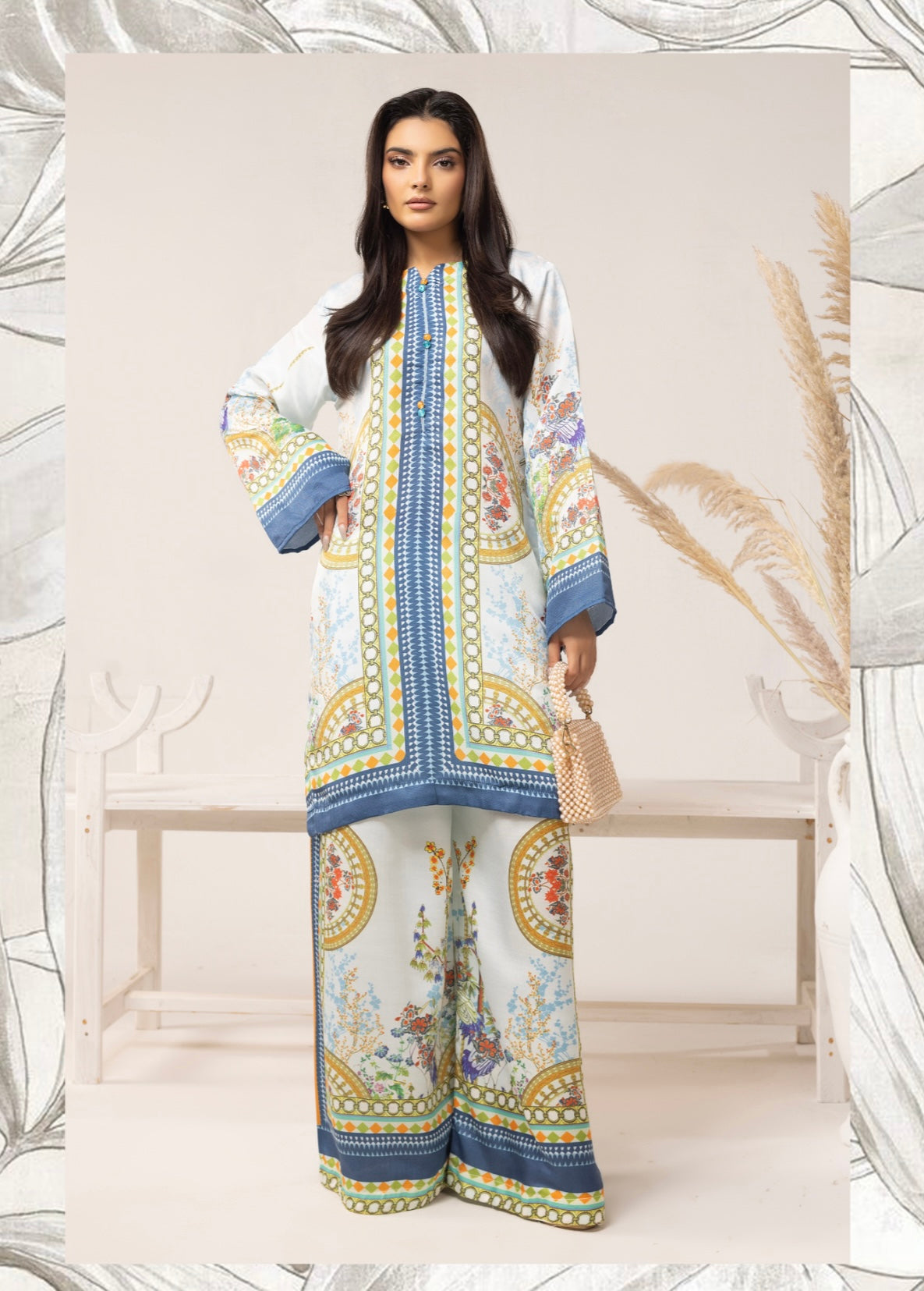 SOHO CHIC BY SIMRANS 2PC DIGITAL PRINTED READYMADE-SCS022