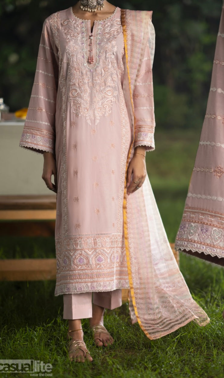 CASUALLITE ‘SHANASAI’ | LUXURY EMBROIDERED LINEN READYMADE | MIRHA SPECIAL- 421