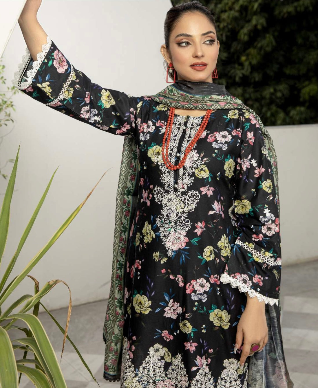 SIMRANS ‘PRINTKARI’ | EMBROIDERED COTTON 3PC READYMADE | SM405