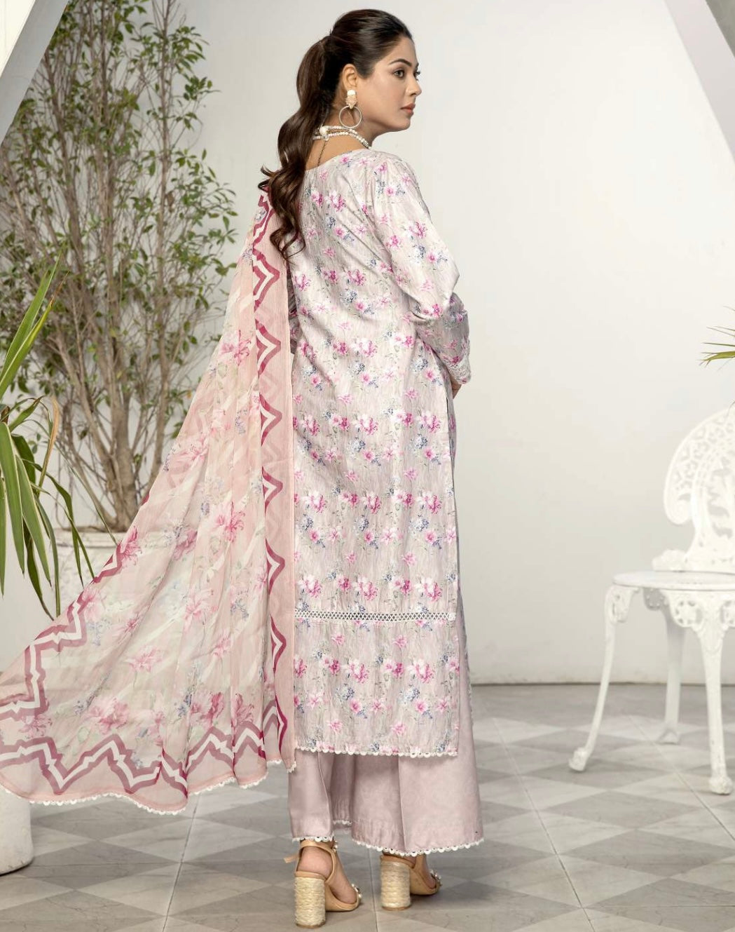 SIMRANS ‘PRINTKARI’ | EMBROIDERED COTTON 3PC READYMADE | SM403