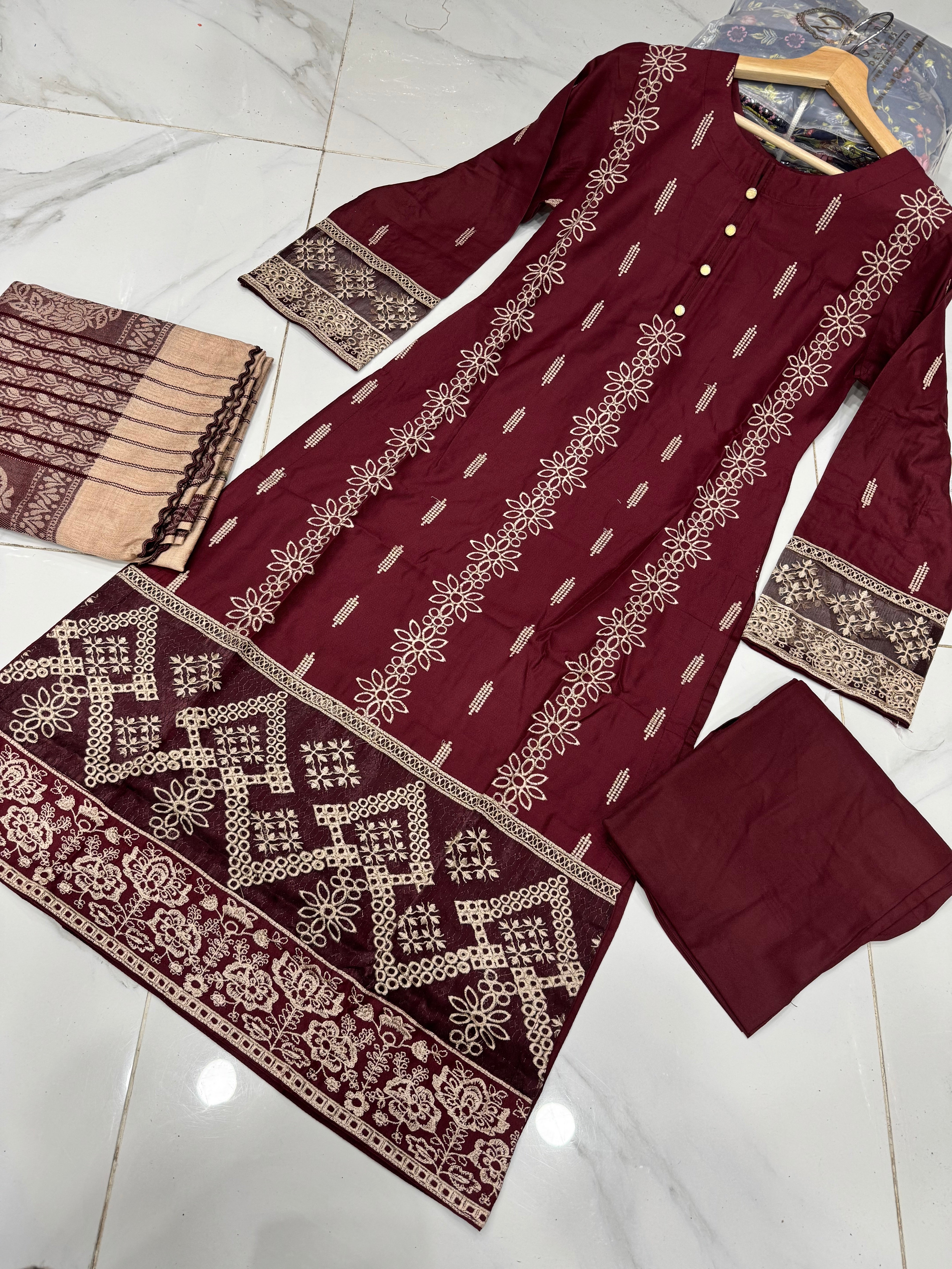 BAREEZE’ | EMBROIDERED DHANAK READYMADE| BDR124