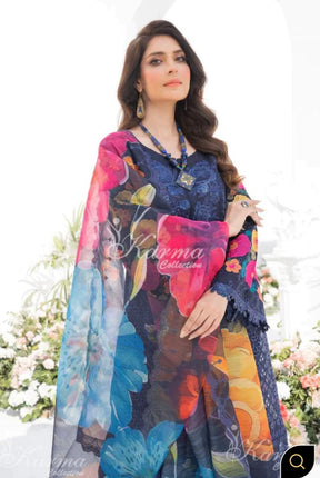 KARMA COLLECTION | EMBROIDERED COTTON READYMADE BLUE | KMA-1337