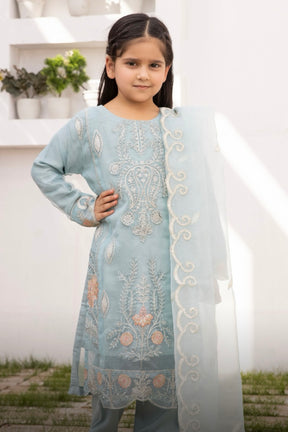 Simrans Organza Mummy & Me Ladies and Kids Eid suit Arctic Blue
