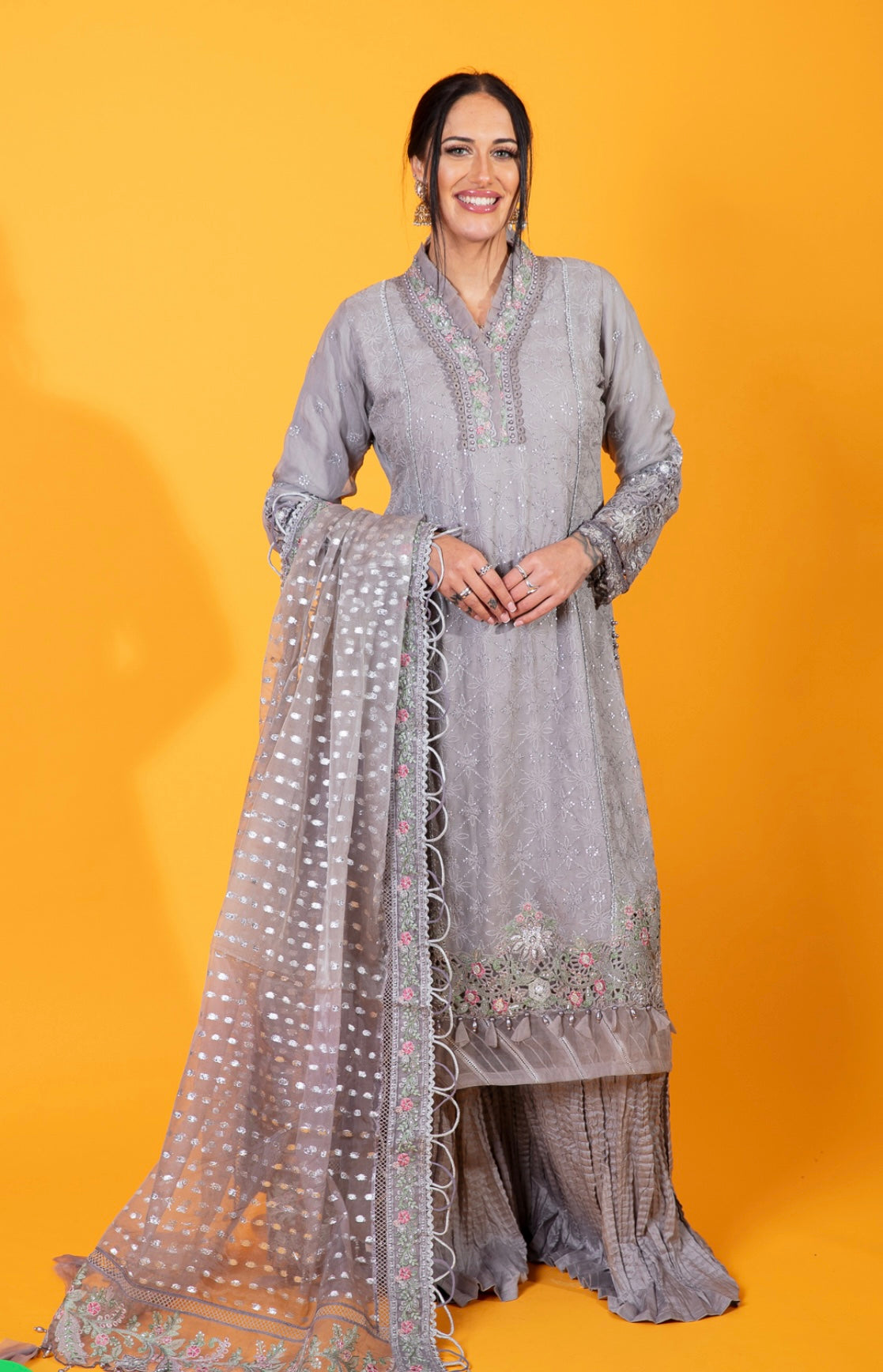 SIMRANS MARIA B INSPIRED Formal Embroidered Chiffon 3 Piece Dress ASC-3253