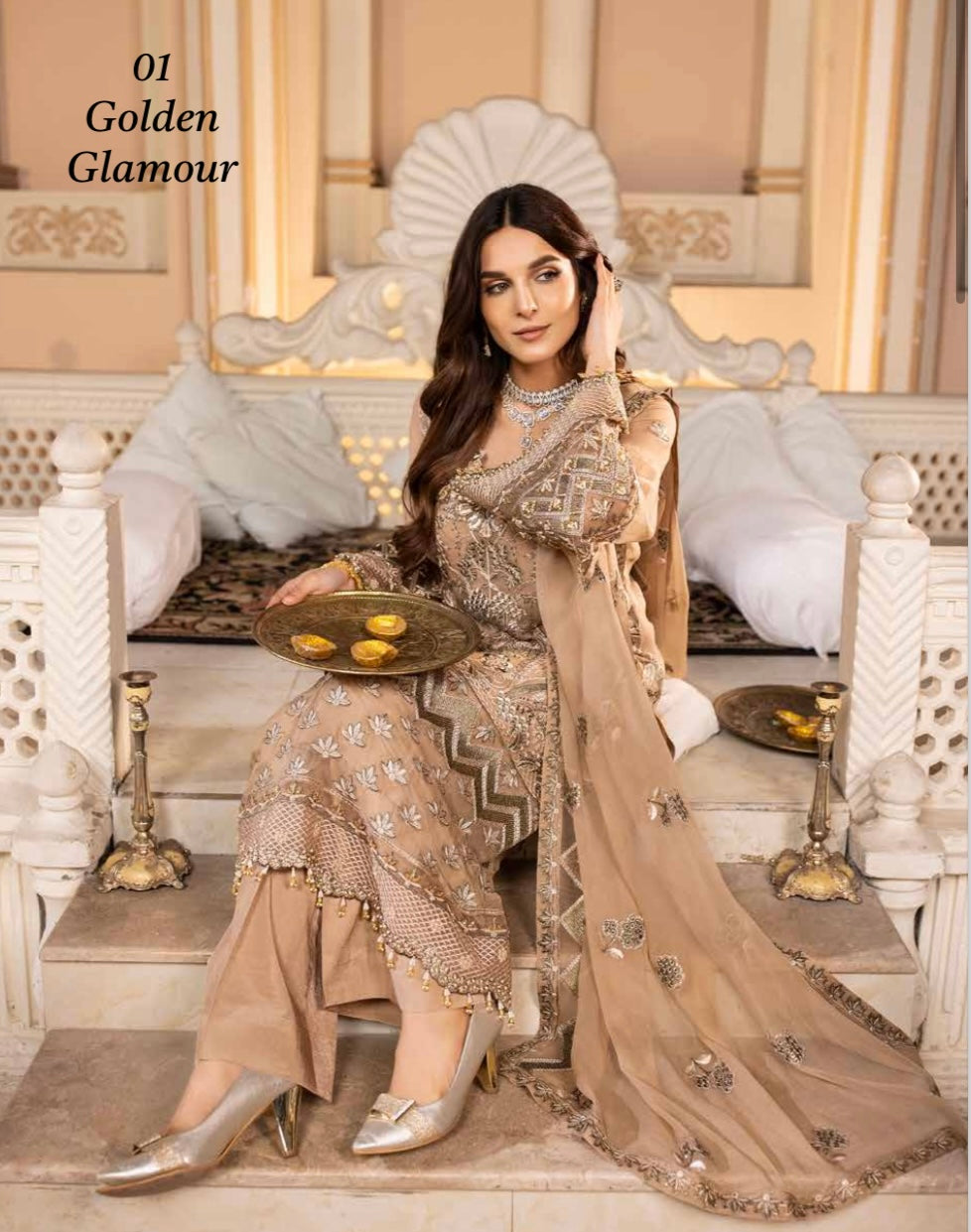 SIMRANS DASTAN EXCLUSIVE CHIFFON COLLECTION READYMADE GOLDEN GLAMOUR-01