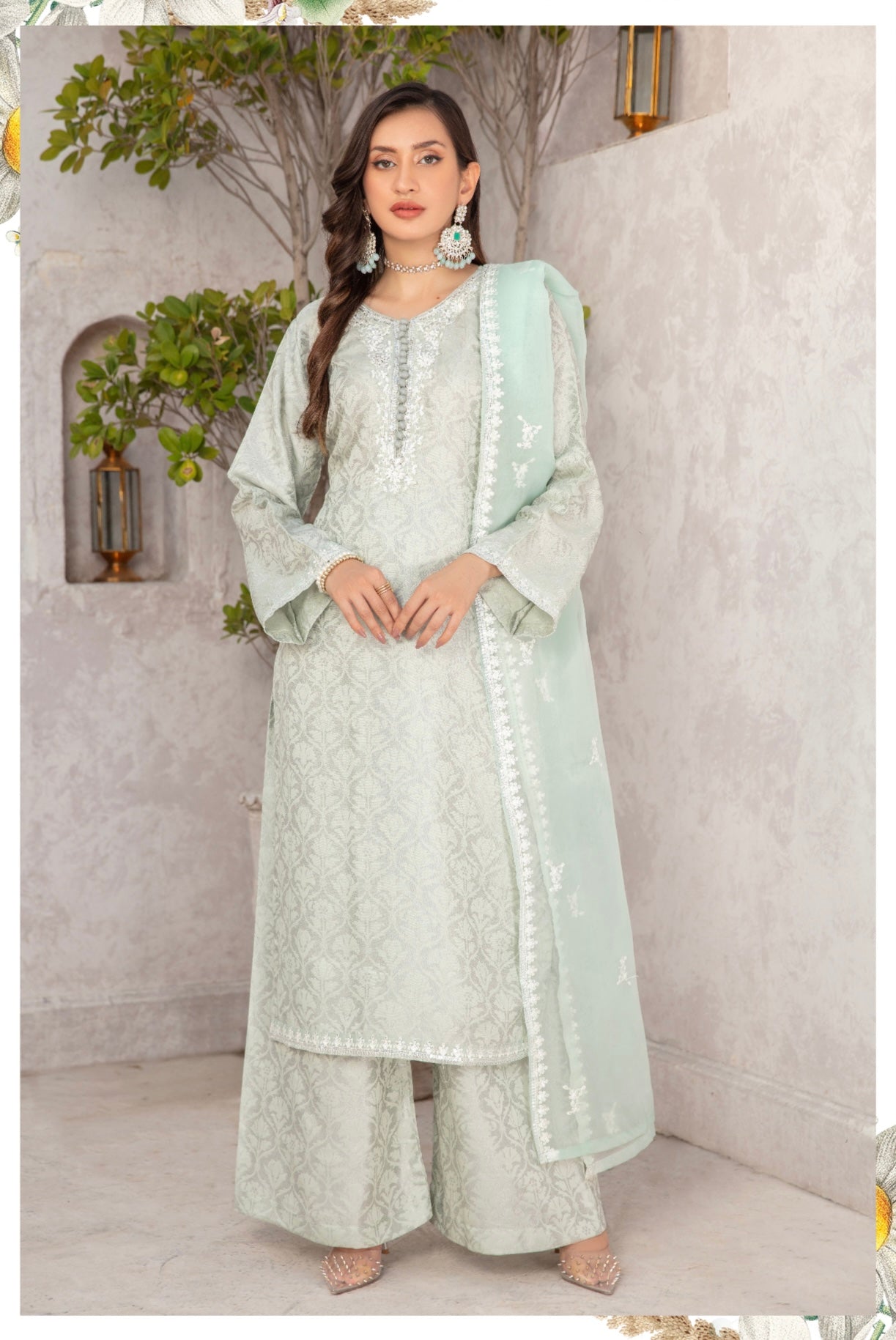 SIMONIE JACQUARD BY SIMRANS MUMMY & ME/kids MINT GREEN READYMADE