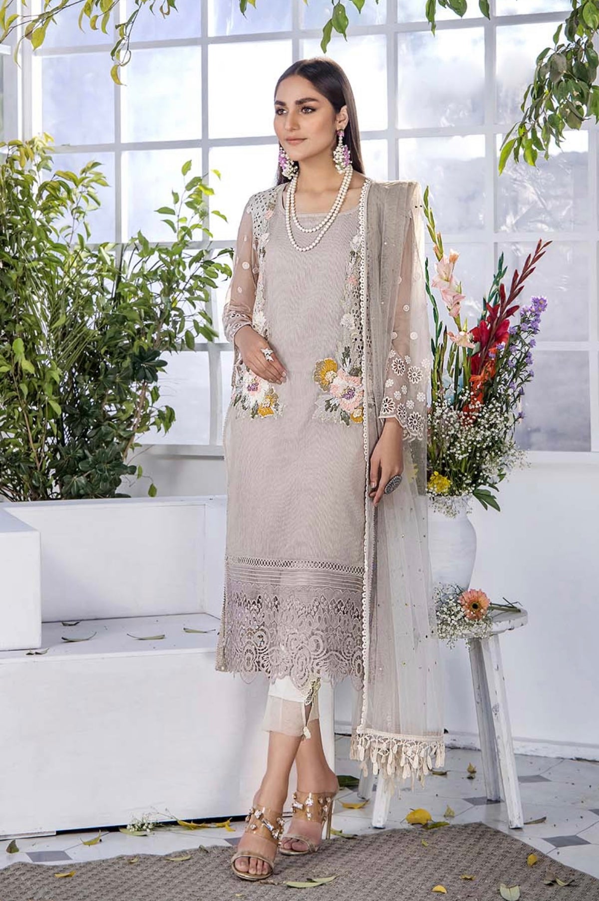 KHUDA BAKSH CREATIONS | EMBROIDERED 3PC READY TO WEAR | M-108