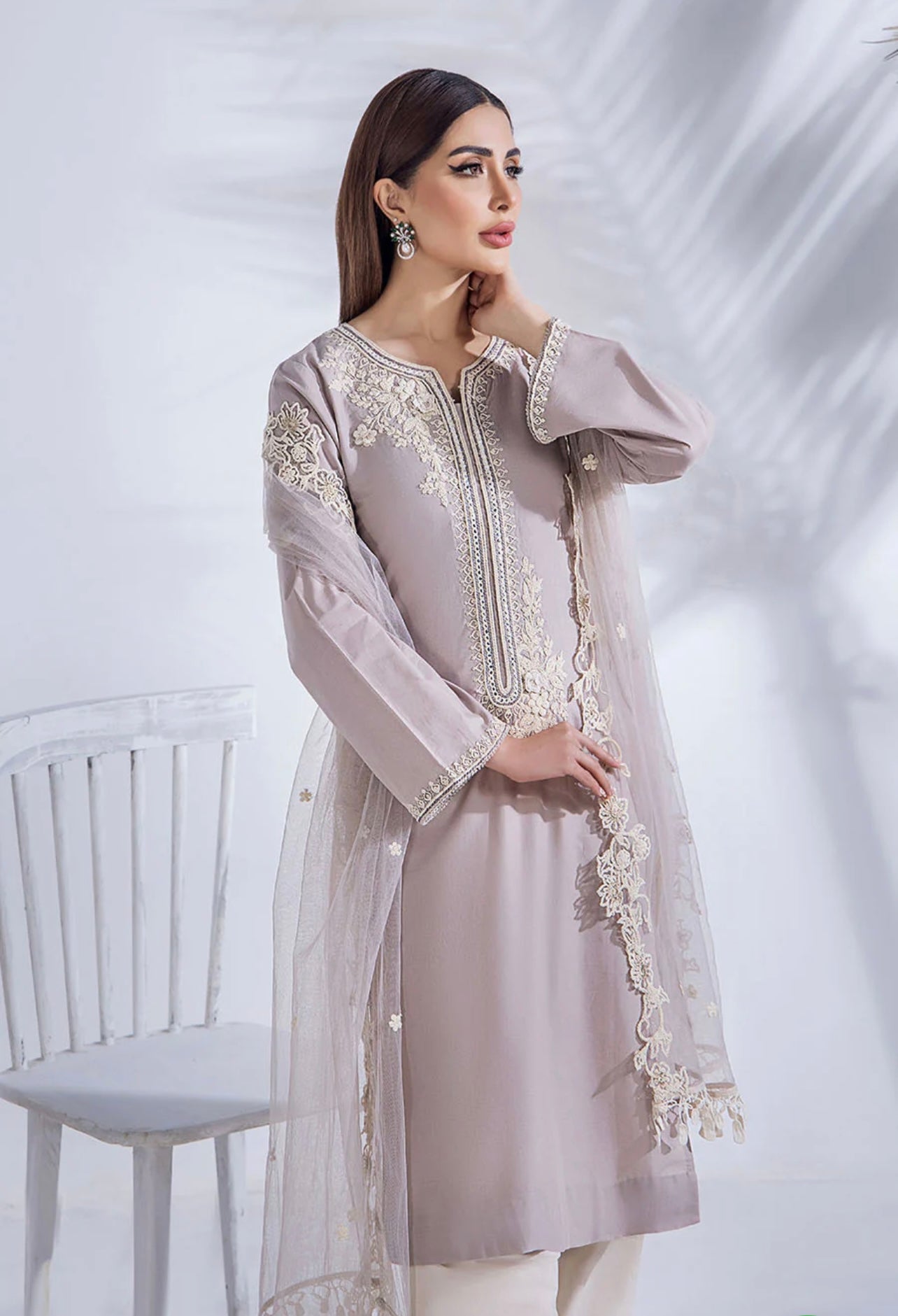 KHUDA BAKSH CREATIONS | EMBROIDERED 3PC READY TO WEAR | M-105