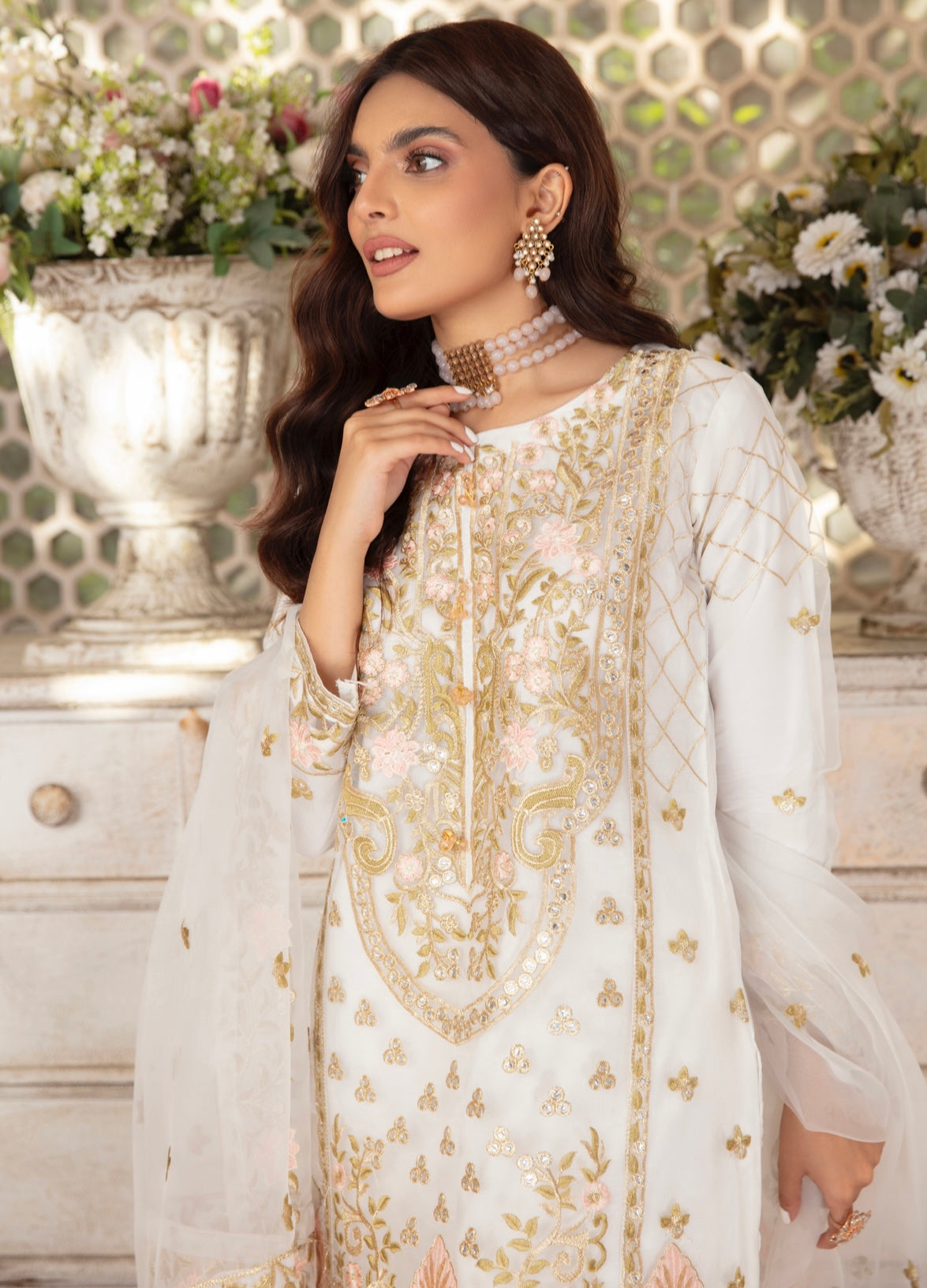 LUXURY FALVIA by SIMRANS EMBROIDERED ORGANZA 3PC READYMADE LFO-002
