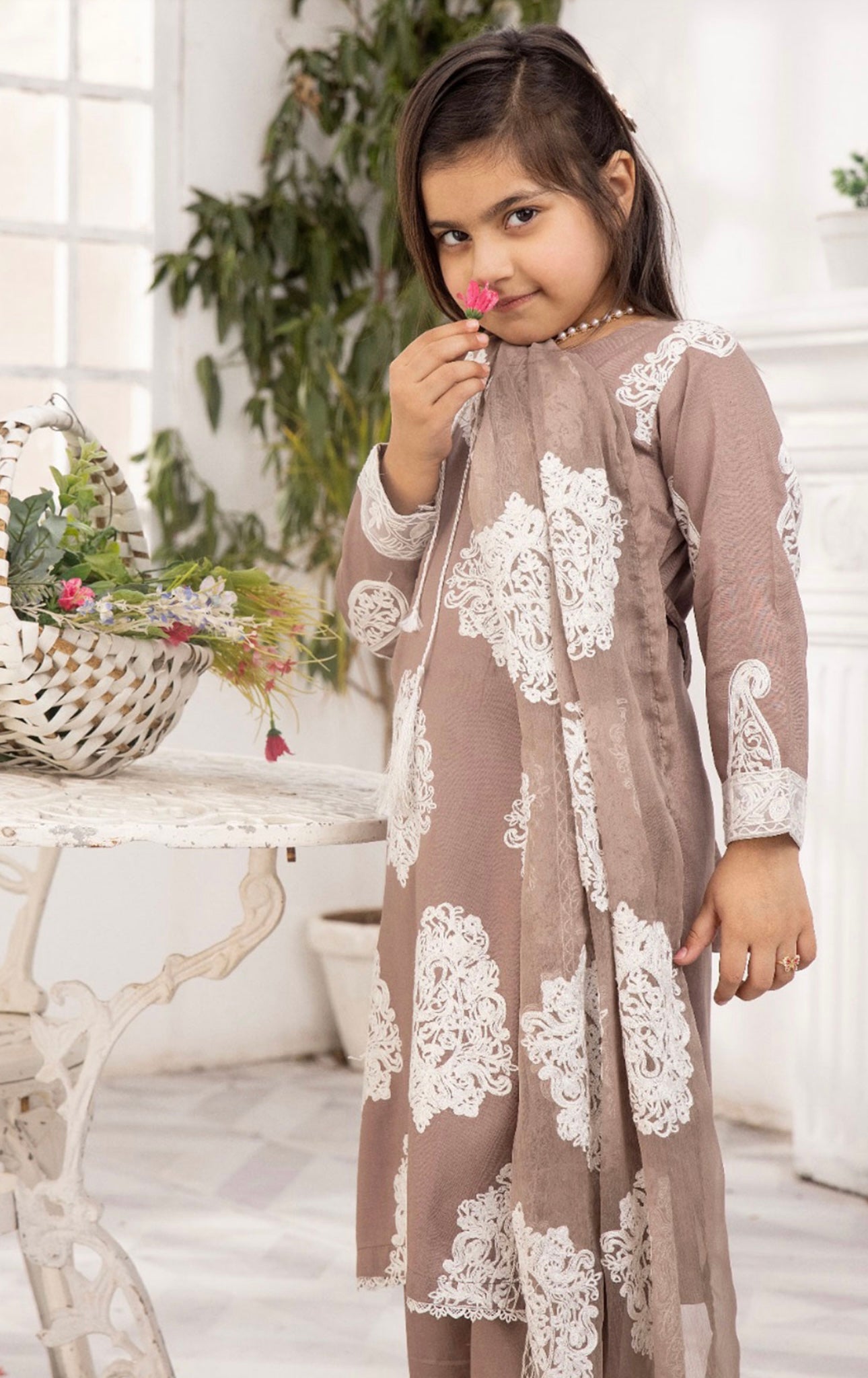 SIMRANS Jannat linen mother and daughter/kids collection 3 piece suit Readymade JMDC011