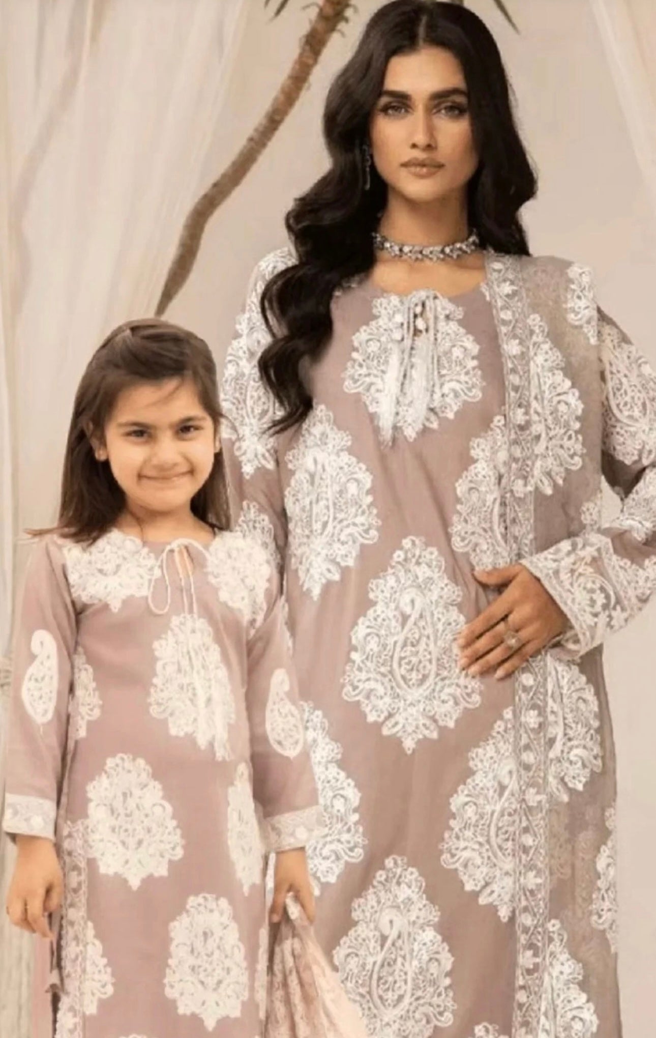 SIMRANS Jannat linen mother and daughter/kids collection 3 piece suit Readymade JMDC011