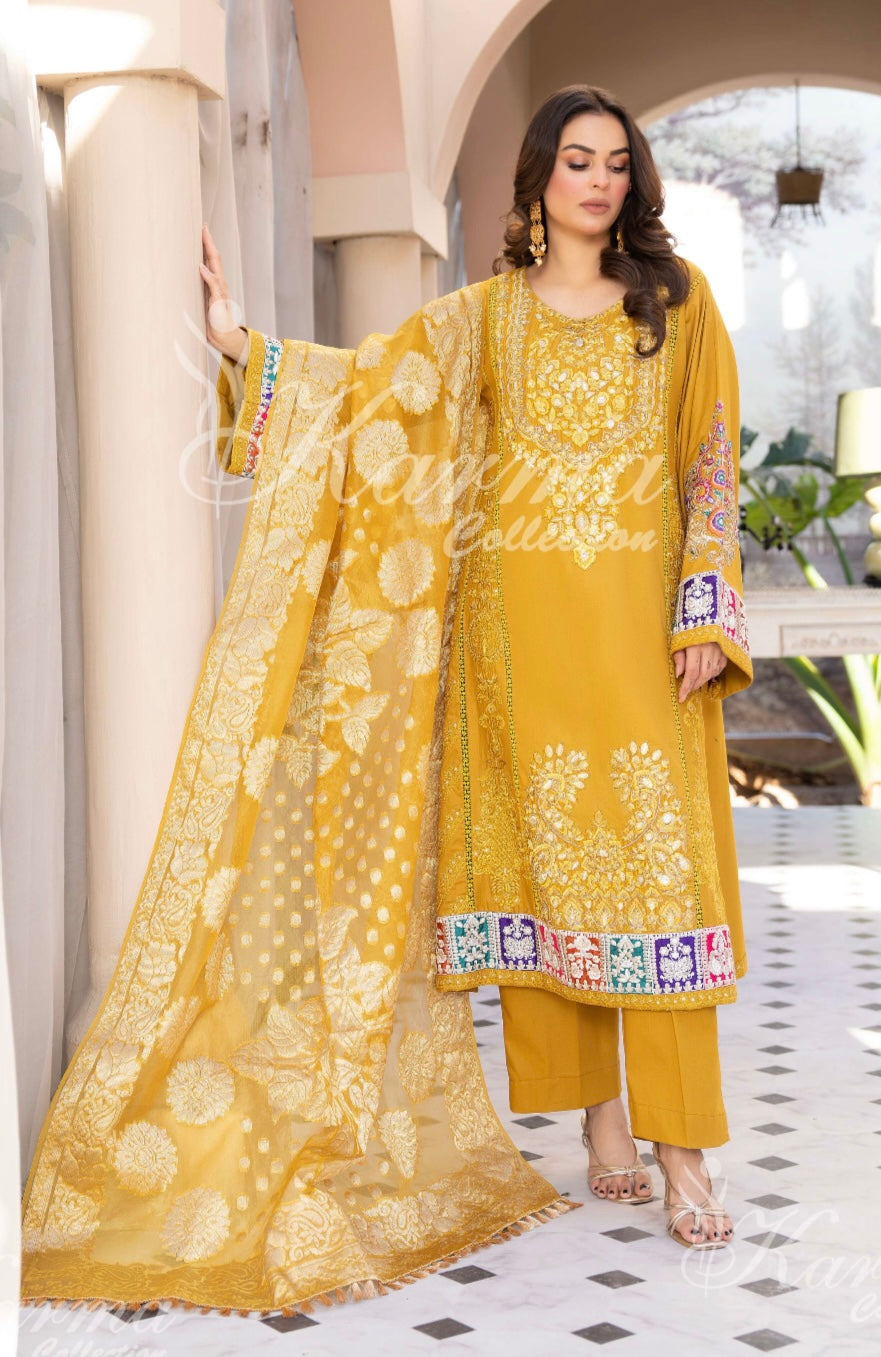 KARMA COLLECTION | EMBROIDERED COTTON READYMADE | KMA-1335