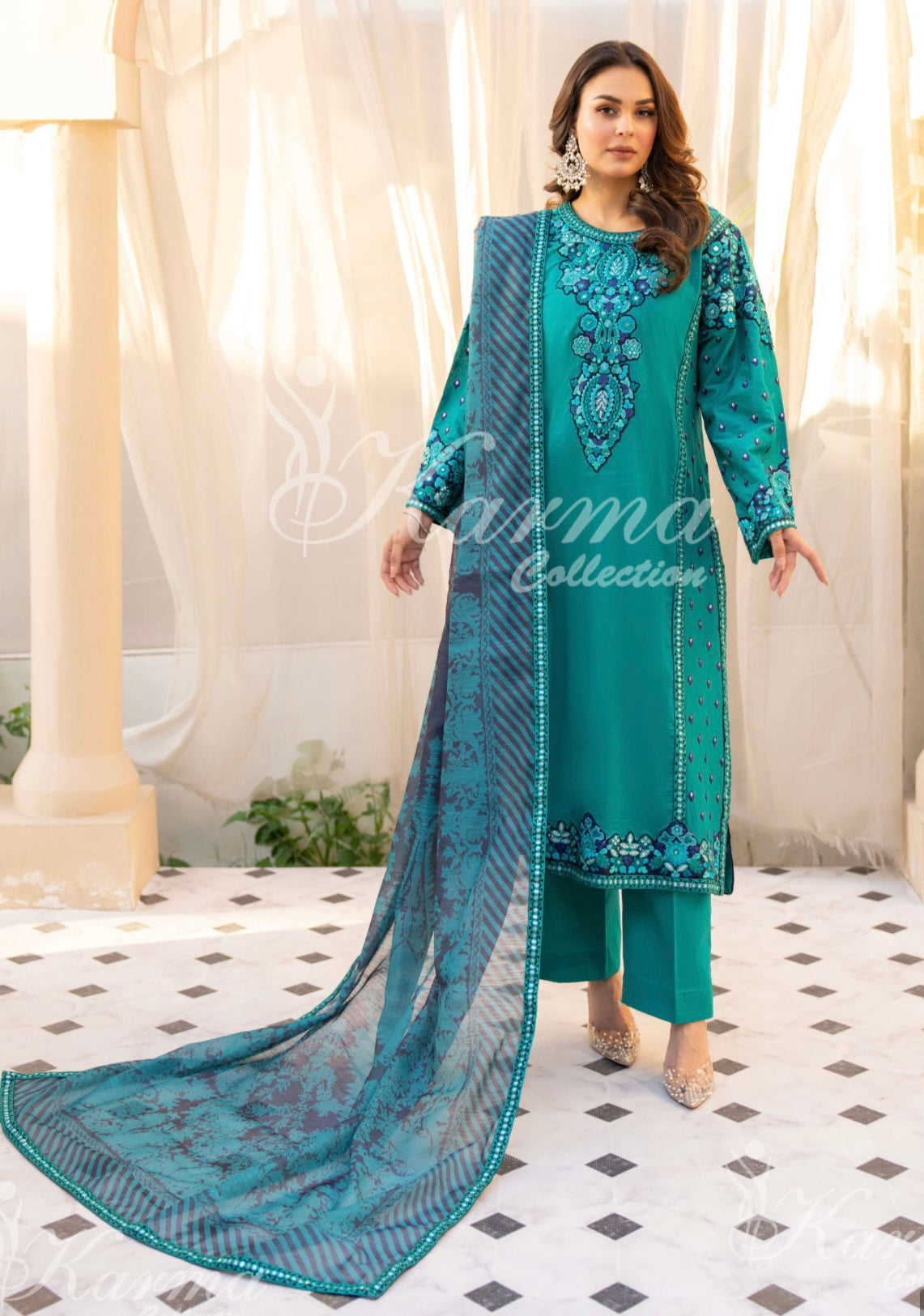 KARMA COLLECTION | EMBROIDERED COTTON READYMADE | KMA-1348