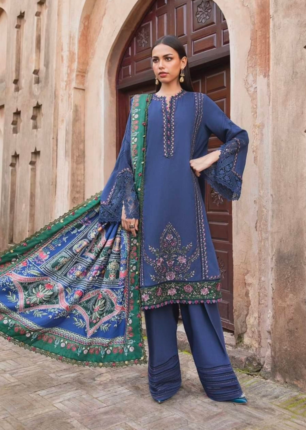 MARIA B 3 Piece Unstitched Printed Linen Suit | MPT-2405-A