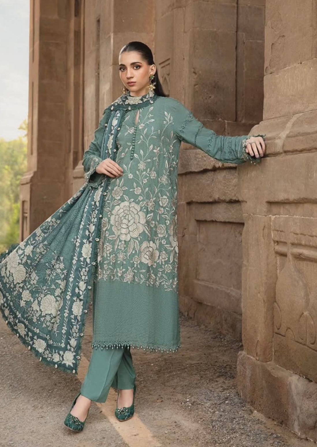 MARIA B 3 Piece Unstitched Printed Linen Suit | MPT-2408-A