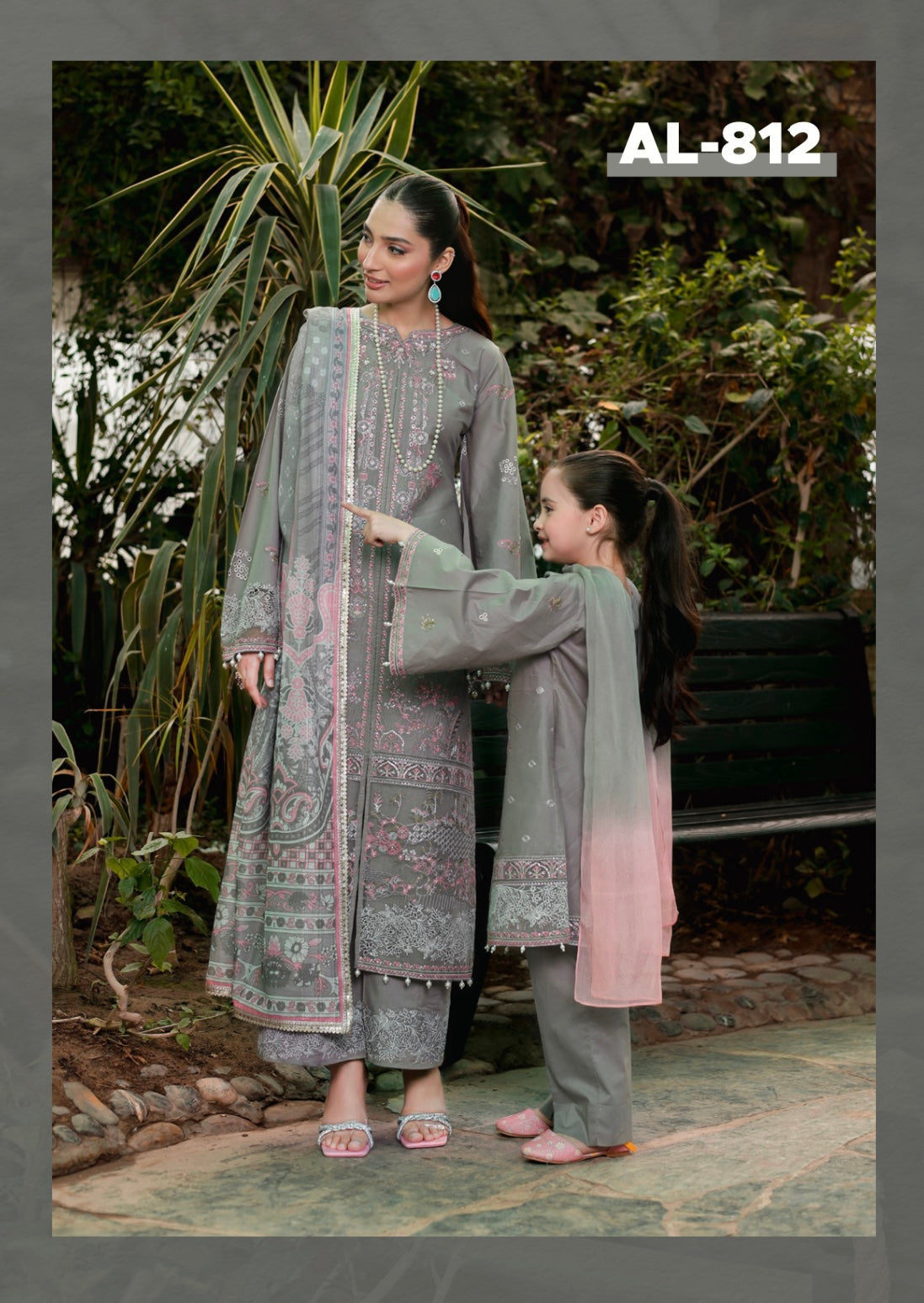 SIMRANS LUXURY LAWN MUMMY & ME/kids READYMADE-SEEL903